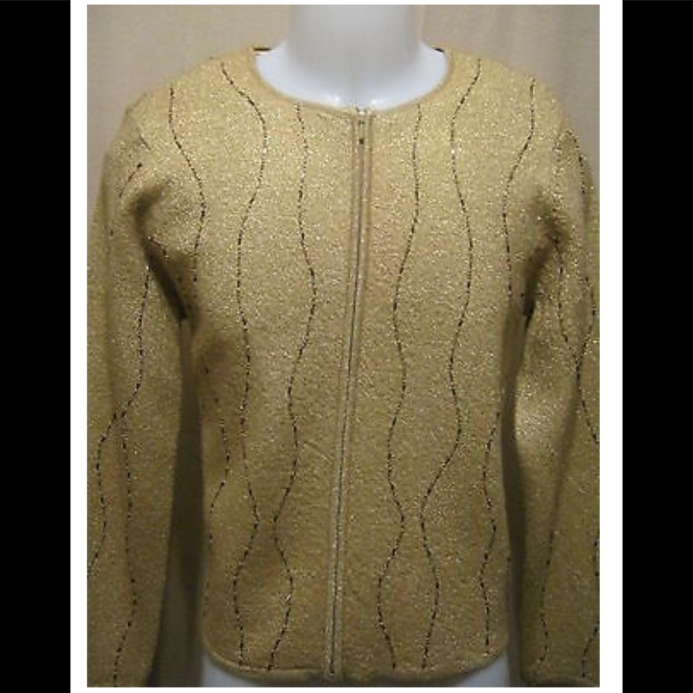 Kate Hill gold beaded cardigan